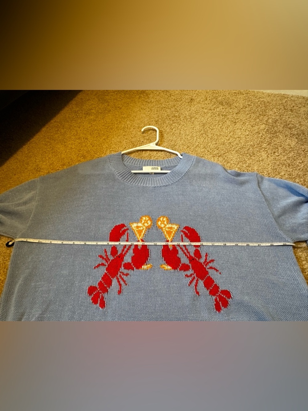 Sunday Edition Lobsters & Cocktails Sweater Blue Size L - Picture 11 of 14